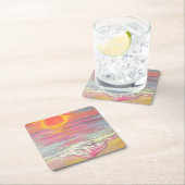 ケープサンブラスサンセットビーチ スクエアペーパーコースター (インサイチュ)