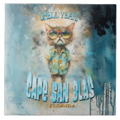 ケープサンブラスフロリダビーチ猫 タイル (正面)