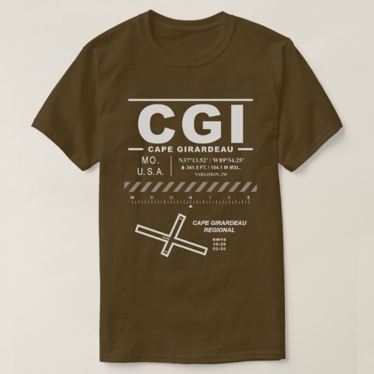 ケープジラルドー地方空港CGI Tシャツ (デザイン正面)