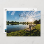 ケープジラード郡公園のベンチでの夕日　サンキュー ポストカード (正面/裏面)