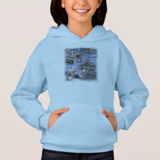 ケープタウンのガールズフード付きスウェットシャツ (正面)