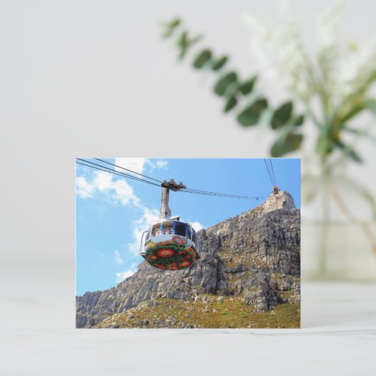 ケープタウンのテーブルマウンテンを上るケーブルカー ポストカード (スタンド正面)