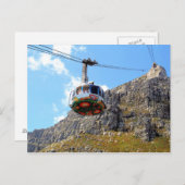 ケープタウンのテーブルマウンテンを上るケーブルカー ポストカード (正面/裏面)