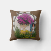 ケープタウンの南アフリカファッションの少女 クッション (裏面)