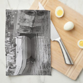 ケープタウンの waterfront、テーブルマウンテン、南アフリカ キッチンタオル (四つ折り)