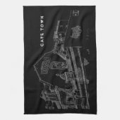 ケープタウンアーキテクチャベーカリー建物スケッチ キッチンタオル (縦)