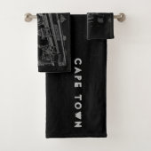 ケープタウンアーキテクチャベーカリー建物スケッチ バスタオルセット (インサイチュ)