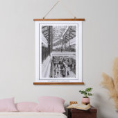 ケープタウンカナルウォークモノクロライフ 吊り下げ型タペストリー (寝室)