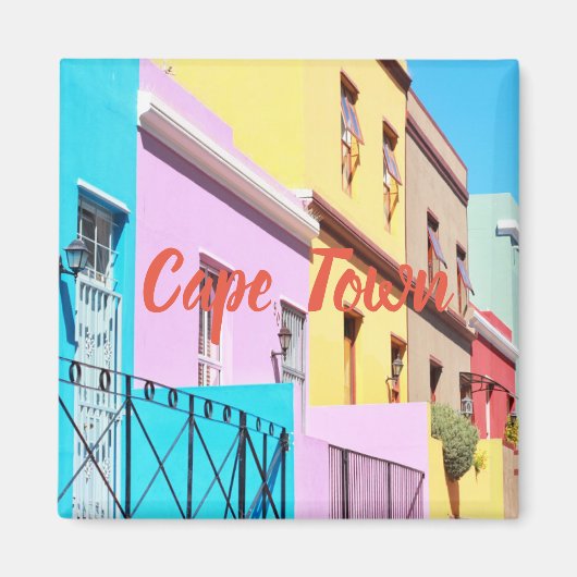 ケープタウンカラフルハウズ通りビューマグネット マグネット (正面)