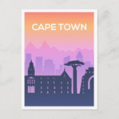 ケープタウンサウスアフリカアートトラベルイラストレーション ポストカード (正面)