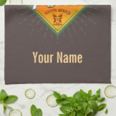 ケープタウンサウスアフリカレトロレオパードヴィンテージ キッチンタオル (折り畳み)