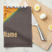 ケープタウンサウスアフリカレトロレオパードヴィンテージ キッチンタオル (四つ折り)