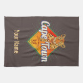 ケープタウンサウスアフリカレトロレオパードヴィンテージ キッチンタオル (横)