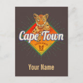 ケープタウンサウスアフリカレトロレオパードヴィンテージ シーズンポストカード (正面)