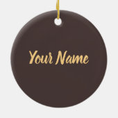 ケープタウンサウスアフリカレトロレオパードヴィンテージ セラミックオーナメント (裏面)