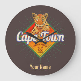 ケープタウンサウスアフリカレトロレオパードヴィンテージ ラージ壁時計