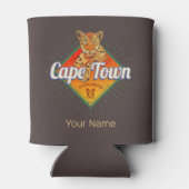 ケープタウンサウスアフリカレトロレオパードヴィンテージ 缶クーラー (裏面)