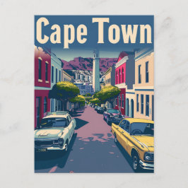 ケープタウンサウスアフリカヴィンテージトラベルイラストレーション ポストカード