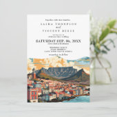 ケープタウンサウスアフリカ結婚式招待状レトロ 招待状 (スタンド正面)