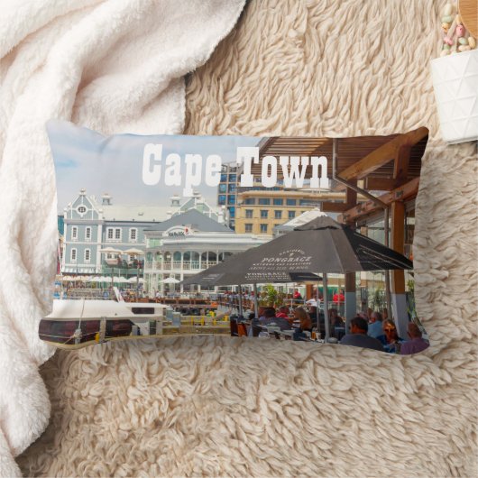 ケープタウンテーブルマウンテンウォーターフロントシティスケープ ランバークッション (ブランケット)