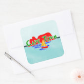 ケープタウンテーブルマウンテンブルースクエアステッカー スクエアシール (封筒)