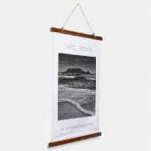 ケープタウンテーブルマウンテン海波浪ビーチ 吊り下げ型タペストリー (傾斜あり)