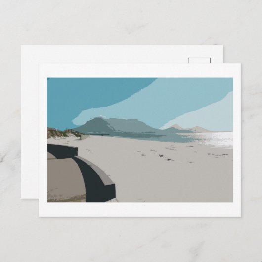 ケープタウンテーブルマウンテン海 ポストカード (正面/裏面)