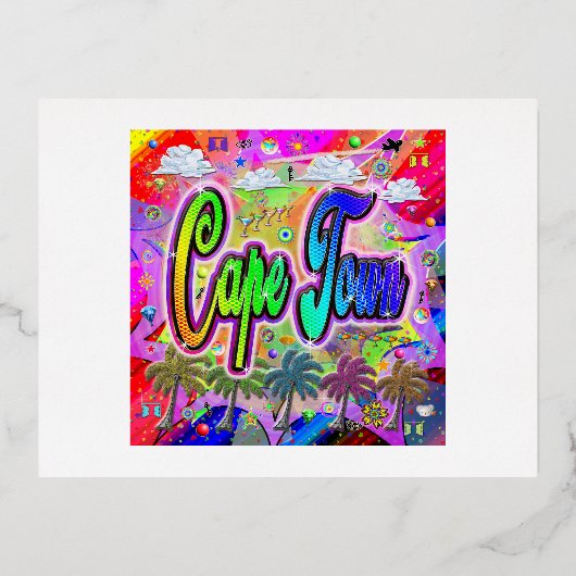 ケープタウンビスタ表現ハガキ 箔シーズンポストカード (正面)