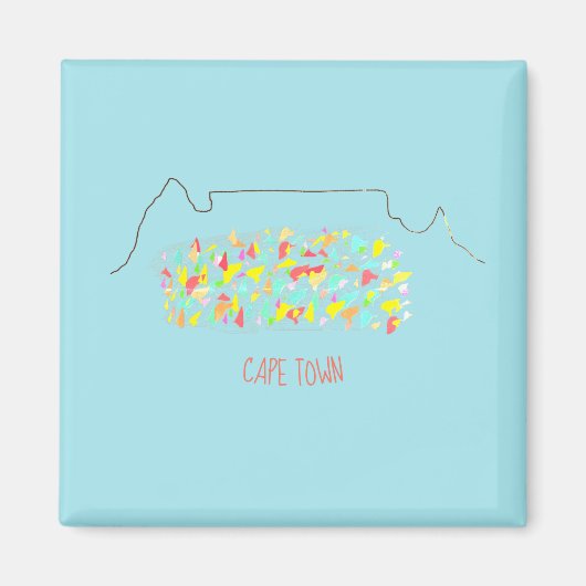 ケープタウンファンキーテーブルマウンテンカラフルマグネット マグネット (正面)