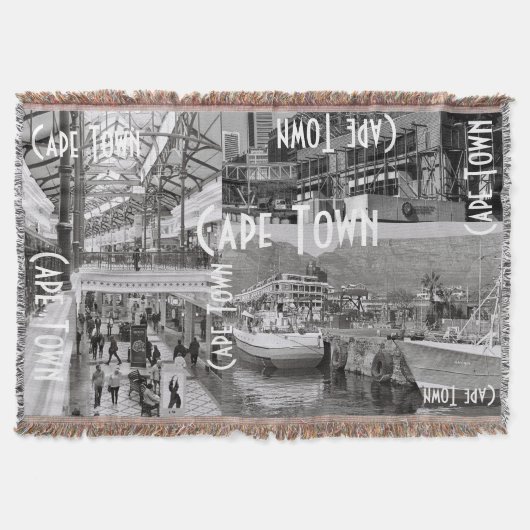 ケープタウンモノクロシティスケープ建築 スローブランケット (正面)