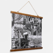 ケープタウンモノクロシティスケープ建築 吊り下げ型タペストリー (傾斜あり)