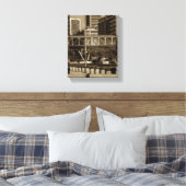 ケープタウンモノクロシティスケープ通りライフスタイル キャンバスプリント (インサイチュ (寝室))