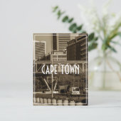 ケープタウンモノクロシティスケープ通りライフスタイル ポストカード (スタンド正面)