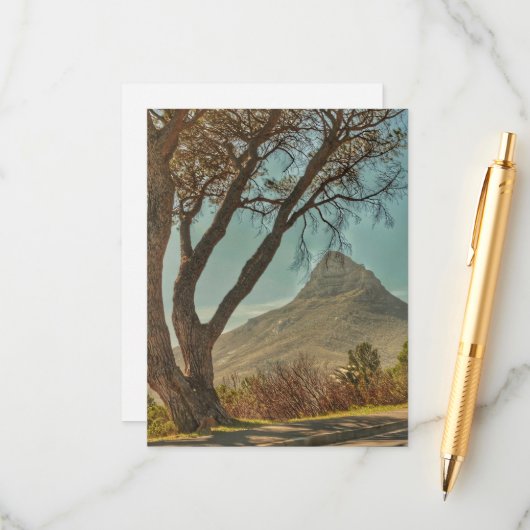 ケープタウンライオンの頭の風景南アフリカ エンクロージャーカード (正面/裏面インサイチュ)