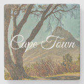 ケープタウンライオンの頭の風景南アフリカ ストーンコースター (正面)