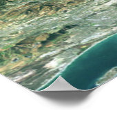 ケープタウン上空の衛星画像ポスター ポスター (角)