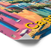 ケープタウン南アフリカアートヴィンテージ旅行 ポスター (角)