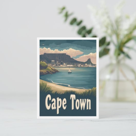 ケープタウン南アフリカアートヴィンテージ旅行 ポストカード (スタンド正面)