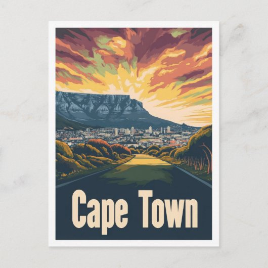 ケープタウン南アフリカアートヴィンテージ旅行 ポストカード (正面)