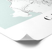 ケープタウン南アフリカブルーウォーター通りマップ ポスター (角)