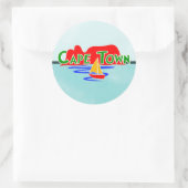 ケープタウン南アフリカブルーラウンドスティッカー ラウンドシール (バッグ)