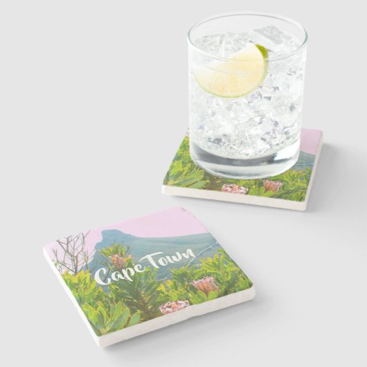 ケープタウン南アフリカプロテアライオンの頭自然 ストーンコースター (横)