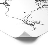 ケープタウン南アフリカミニマル通りの地図 ポスター (角)