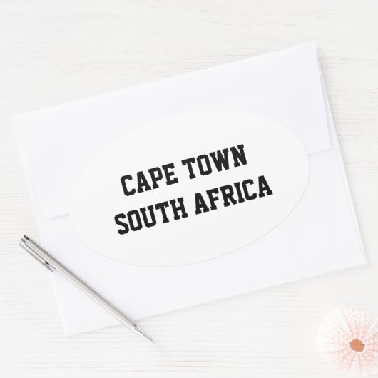 ケープタウン南アフリカ共和国の楕円形のステッカー 楕円形シール (封筒)