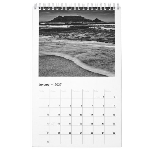 ケープタウン南アフリカ建築都市 カレンダー (1月 2027)