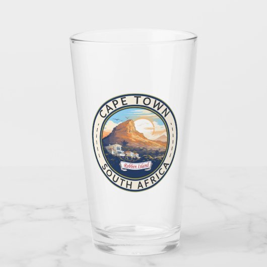 ケープタウン南アフリカ旅行アートバッジ タンブラーグラス (正面)