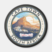 ケープタウン南アフリカ旅行アートバッジ マグネット (正面)