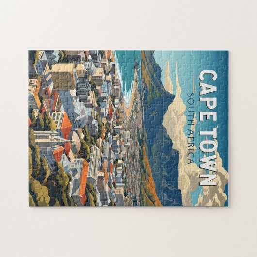 ケープタウン南アフリカ旅行アートヴィンテージ ジグソーパズル (横)