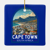 ケープタウン南アフリカ旅行アートヴィンテージ セラミックオーナメント (裏面)