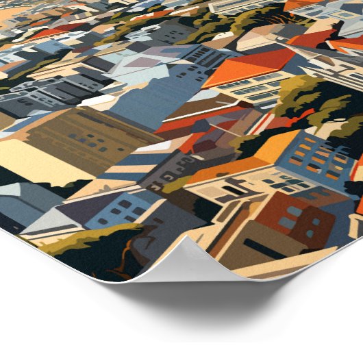 ケープタウン南アフリカ旅行アートヴィンテージ ポスター (角)